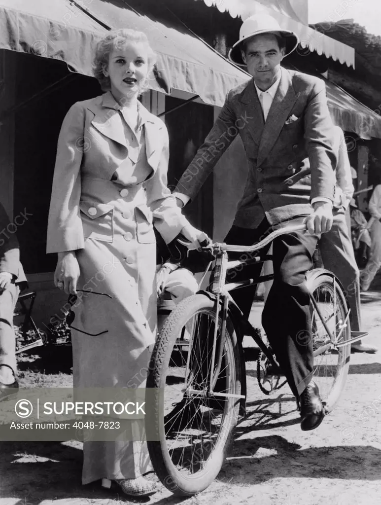 Howard Hughes 1905-1976 with actress Ida Lupino 1918-1995 in Miami Florida 1937