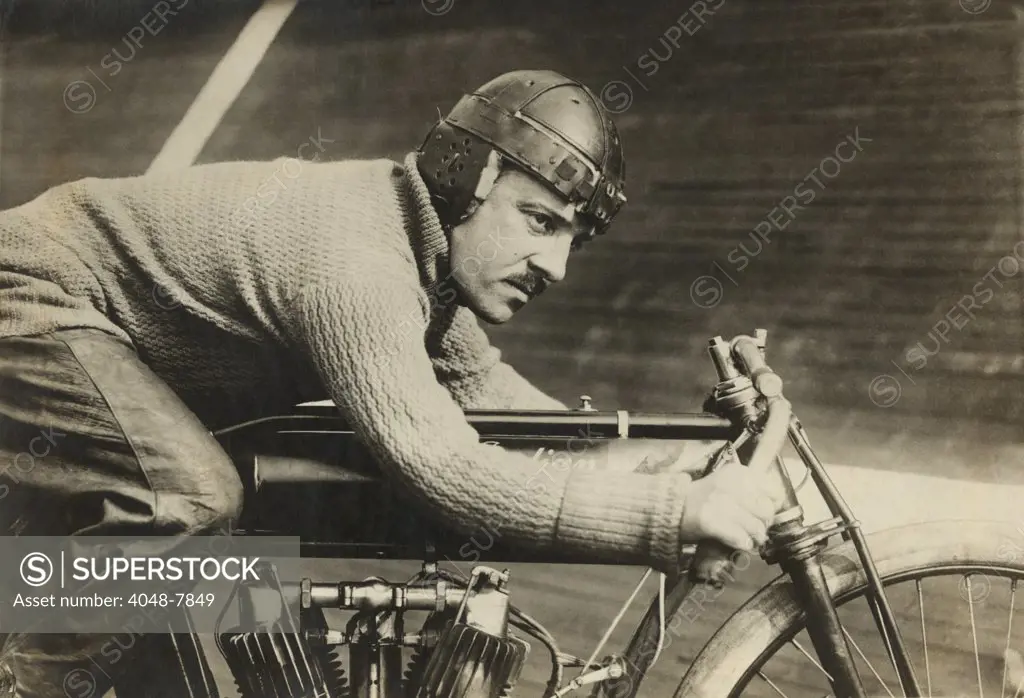 Andre Grapperon was a French champion motorcyclist in 1913. LC-DIG-ppmsca-19497