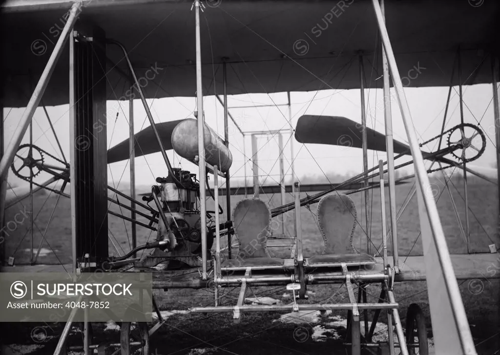 Close-up view of a 1911 Wright airplane a two-seater developed for the U.S. army iunder a 1908 contract paying 25 000 600 000 is 2010 equivalent . LC-DIG-ppprs-0069