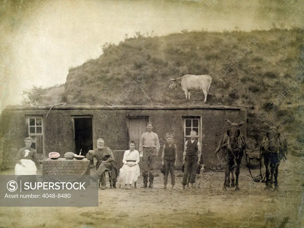 Morrison residence on Victoria Creek near Merna, Custer County, Nebraska. 1886