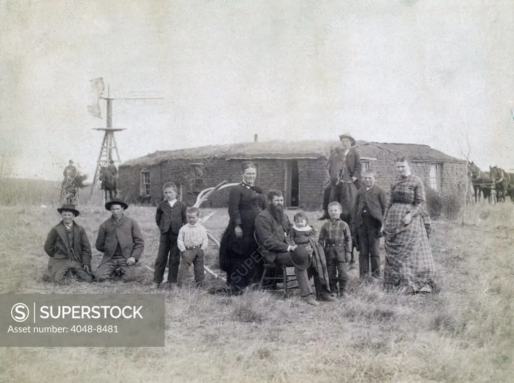 George O. Waters family, Dry Valley, near Comstock Nebraska. 1887