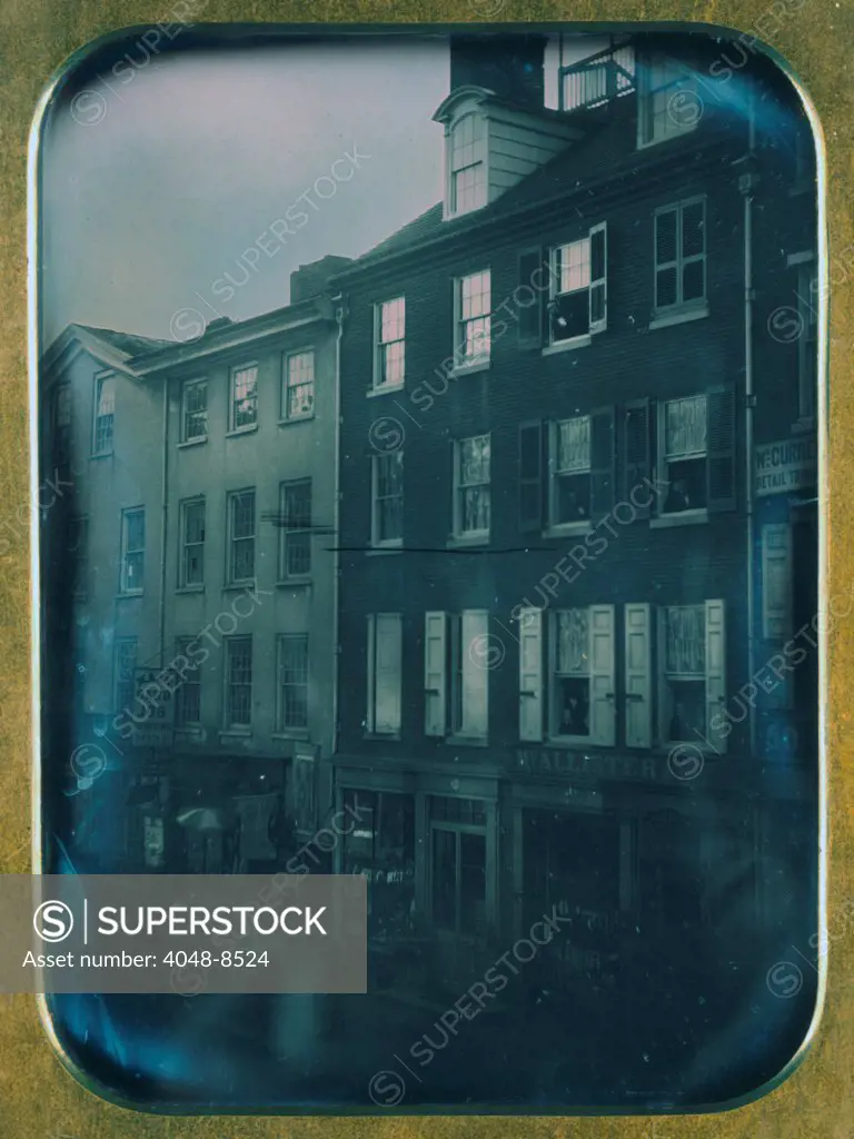 Daguerreotype of No. 48 and 46, Chestnut Street, Philadelphia, Pennsylvania 1854