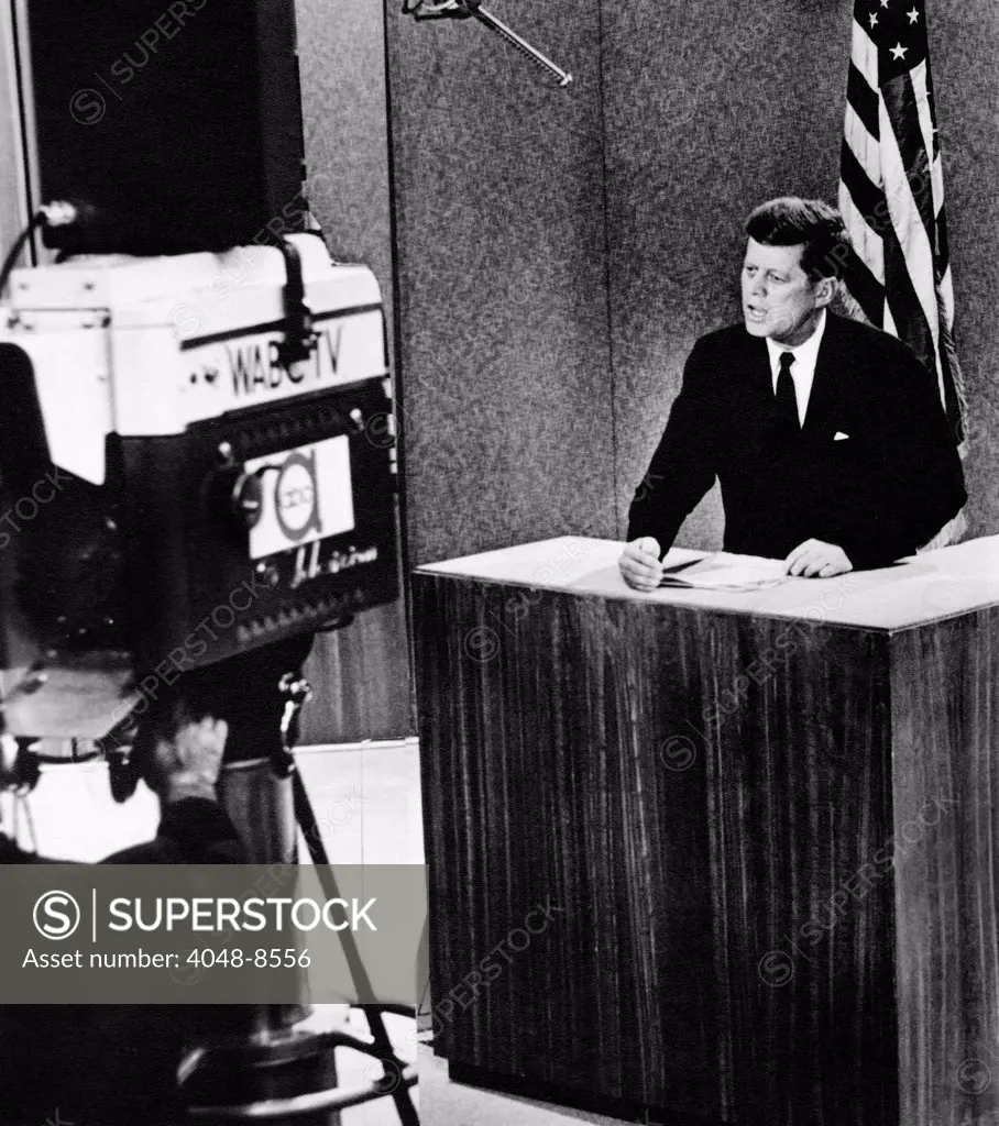 John F. Kennedy at the Kennedy-Nixon debates, 09-26-1960 Courtesy: CSU Archives/Everett
