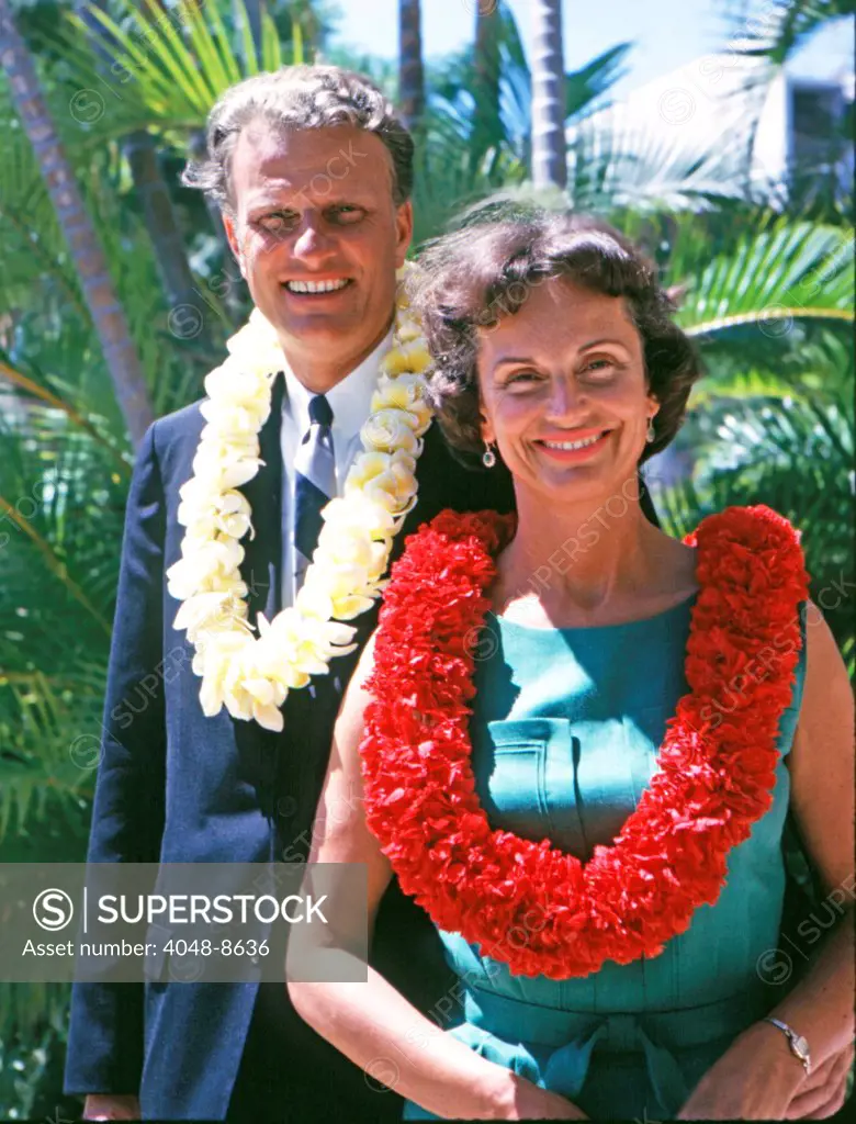 Billy Graham and wife, Ruth, Honolulu, Hawaii, 1963. Photo: John G. Zimmerman Archive / Courtesy Everett Collection