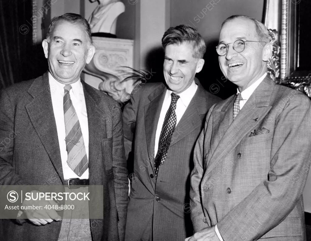 Three Vice Presidents. L-R: Alben Barkley, Henry Wallace, Harry Truman. Ca. 1940-44.