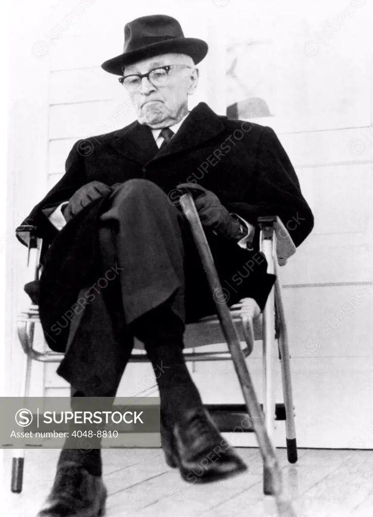 Former President Harry S. Truman on his front porch in Independence, Missouri. Nov. 11, 1967.