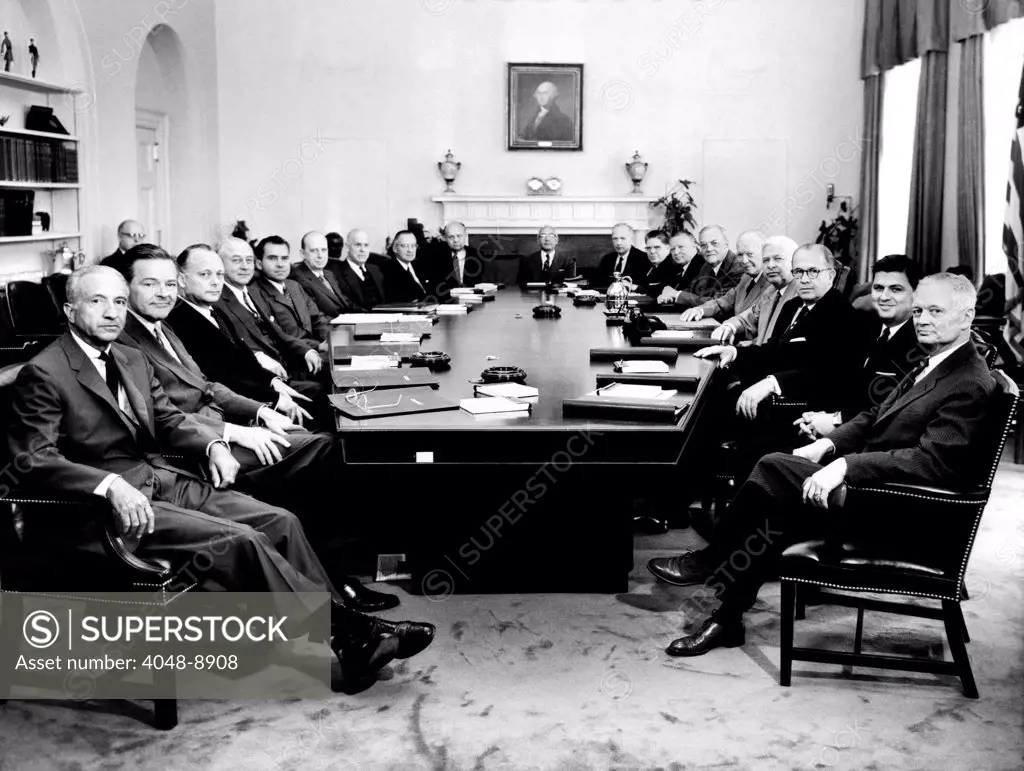 President Eisenhower poses with his second term Cabinet.