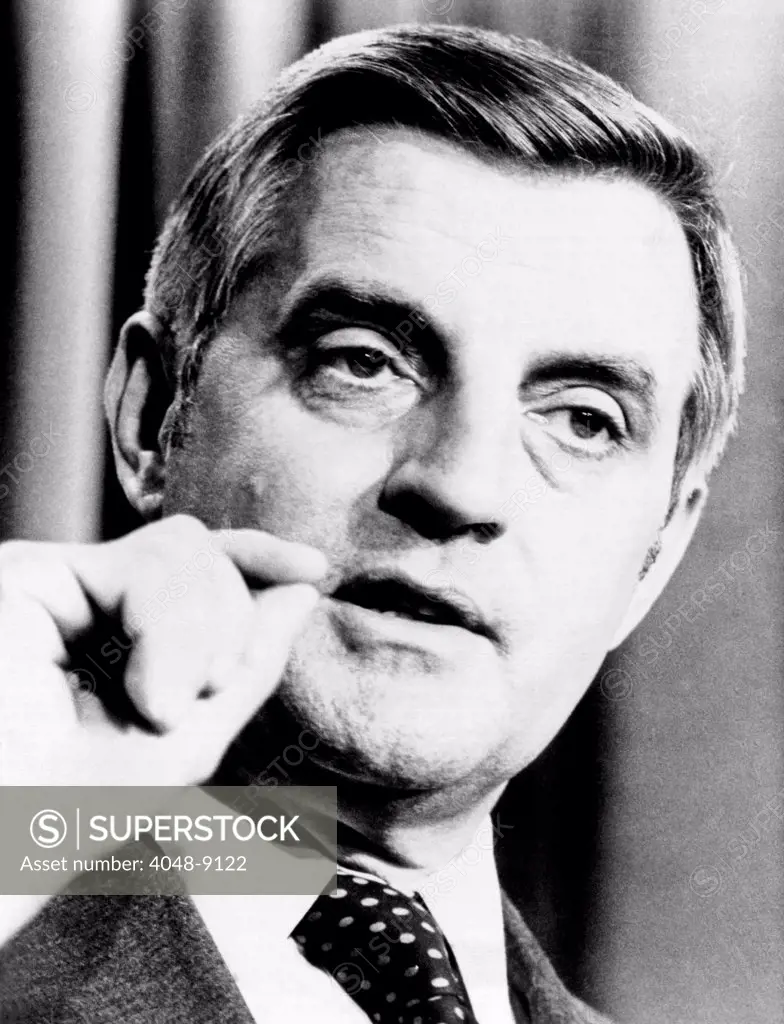 Vice President Walter Mondale speaking during the 1980 Presidential Election. His running mate, President Jimmy Carter, lost the election to Republican Ronald Reagan. Oct 1980.