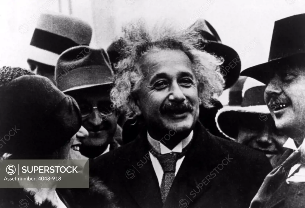 Albert Einstein & wife Elsa during a visit to America in the 1920's