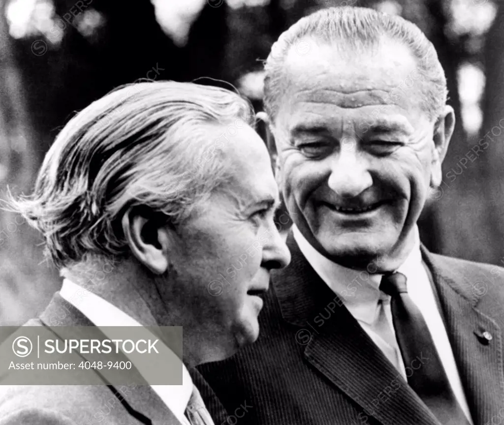 President Lyndon Johnson meeting British Prime Minister Harold Wilson. The Anglo-American special relationship was strained by differences over US Vietnam policy. June 8, 1967.
