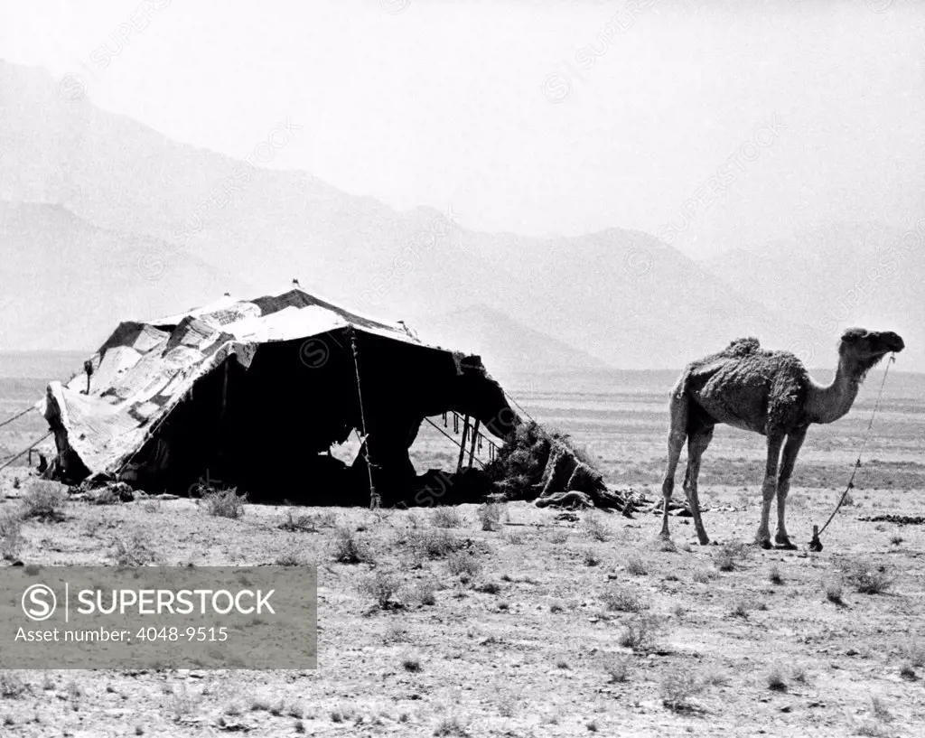 Nomadic tents can be seen in a mountainous area outside of Kabul, Afghanistan. Sept. 17, 1971.