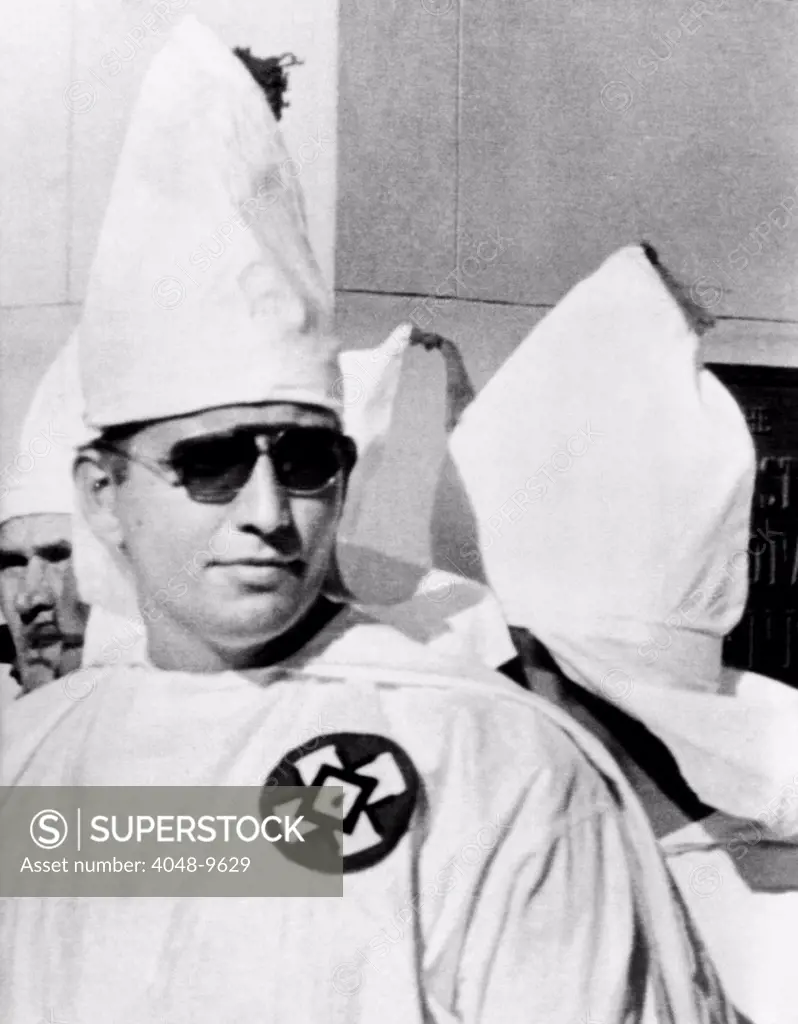 Bob Shelton Grand Wizard of the Alabama Ku Klux Klan, at a Klan meeting in Montgomery, Alabama. Nov. 1956.