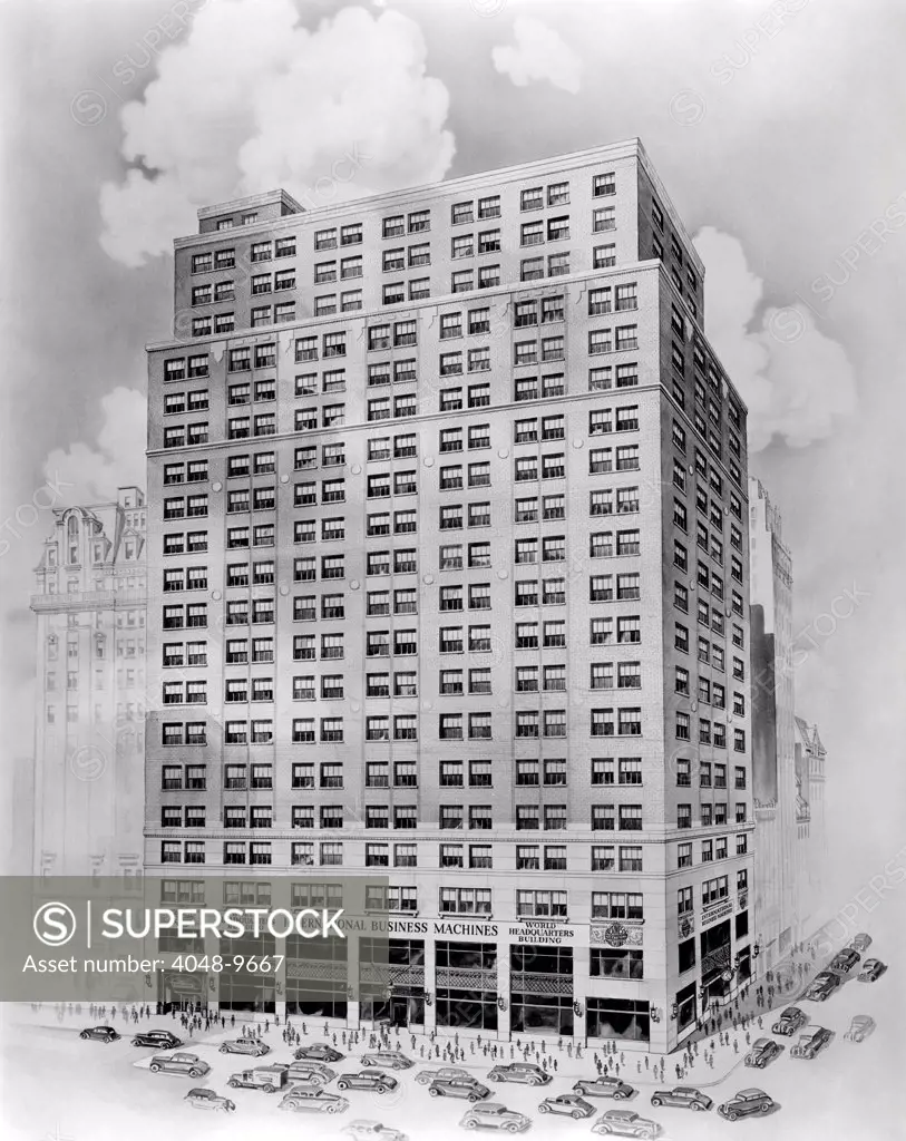 The World Headquarters Building of International Business Machines Corporation. Located at Madison Avenue and 57th Street, New York, it was dedicated on Jan. 18, 1938.