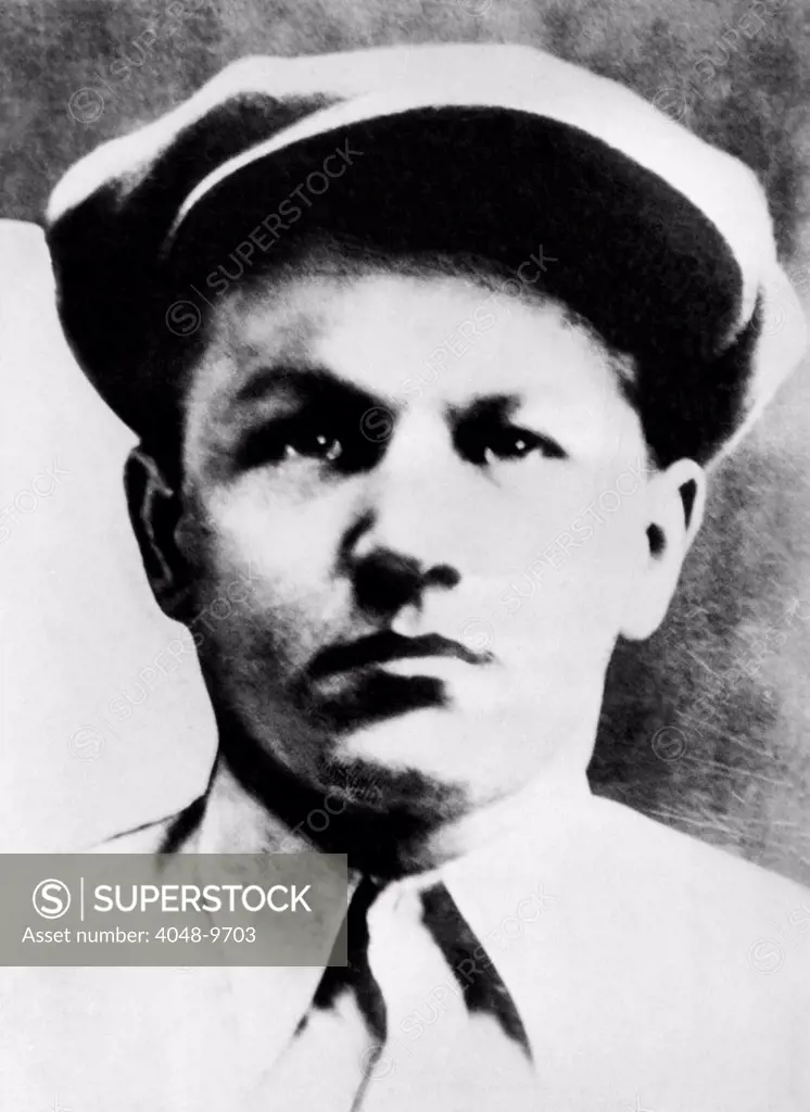 George 'Baby Face' Nelson, Public Enemy No. 1. He was killed in a shootout with the FBI on July 22, 1934. He was 25 years old and only 5 feet tall.