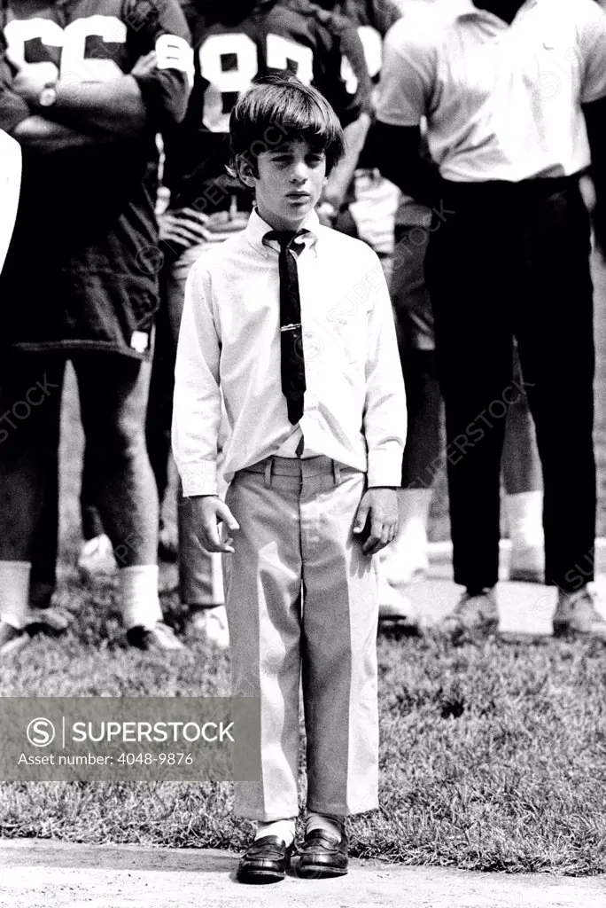 Eight-year-old John F. Kennedy Jr. at the dedication of the Robert F. Kennedy Stadium, in honor of his assassinated uncle. June 10, 1969.
