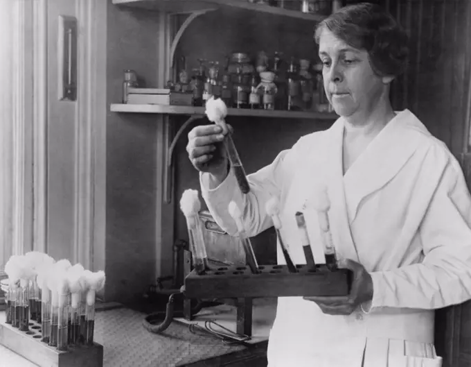 Alice Evans (1881-1975), bacteriologist who identified a bacterial infection carried by cows that caused undulating fever in humans in 1918. Her work was initially rejected, cut confirmed by others in the late 1920's and resulted in laws requiring milk pasteurization.