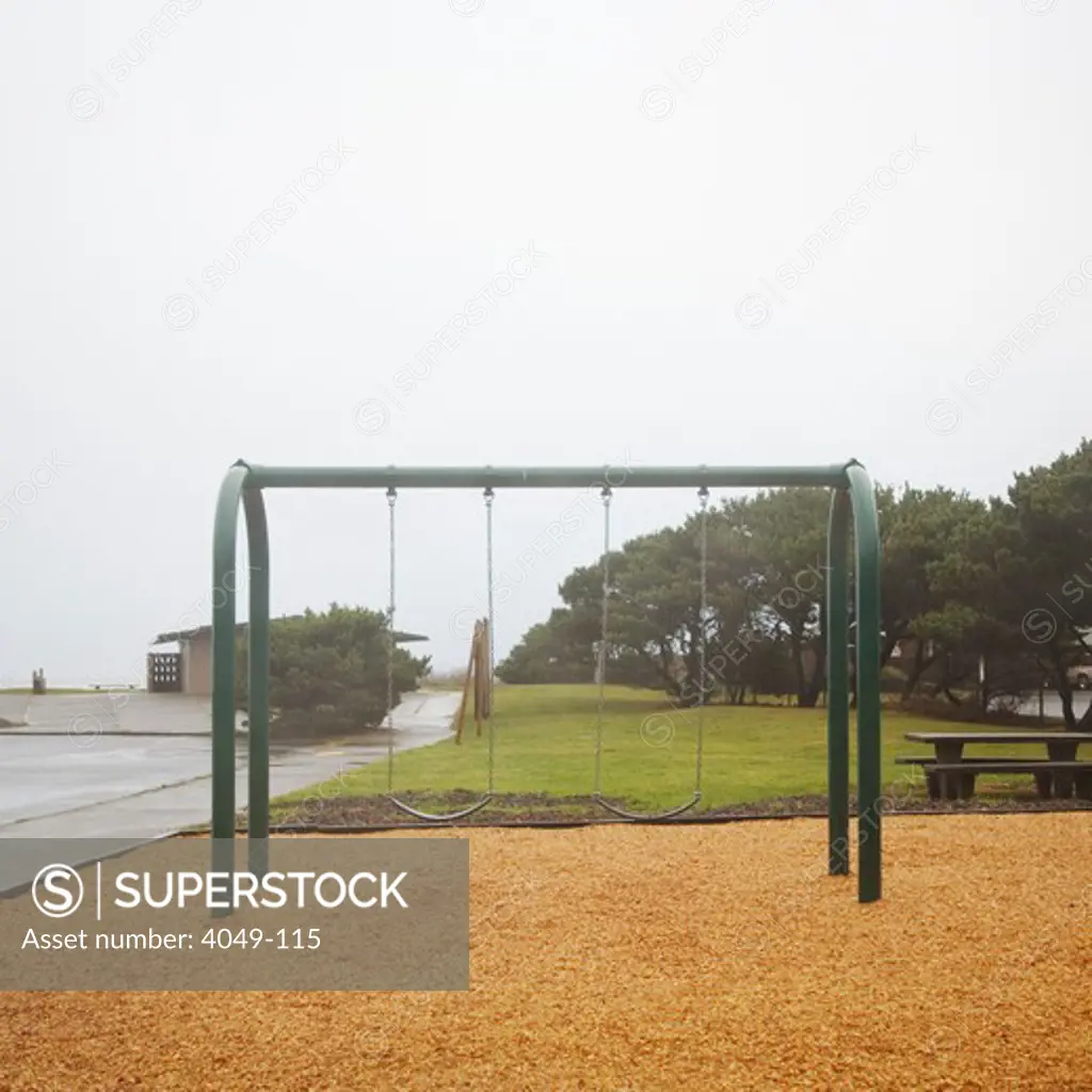 Swing set on children's playground