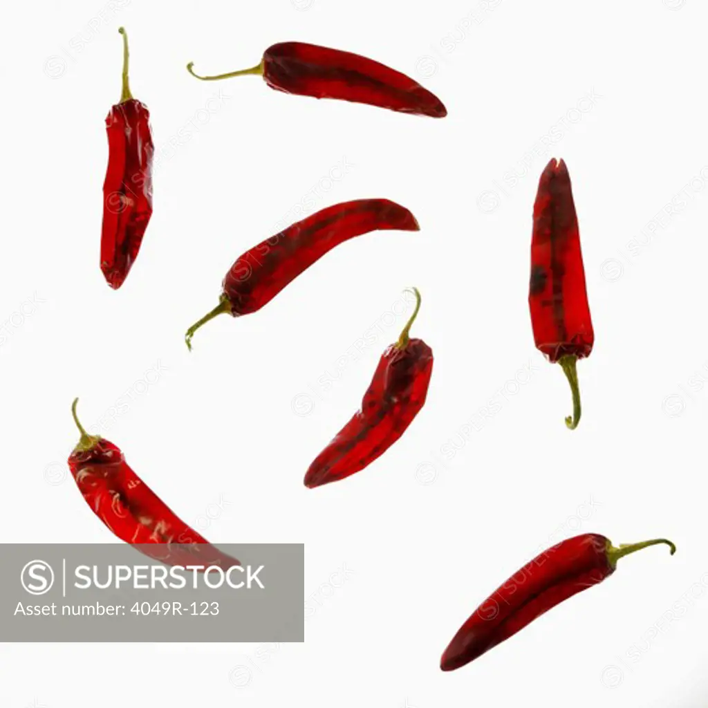 Assortment of red chili peppers