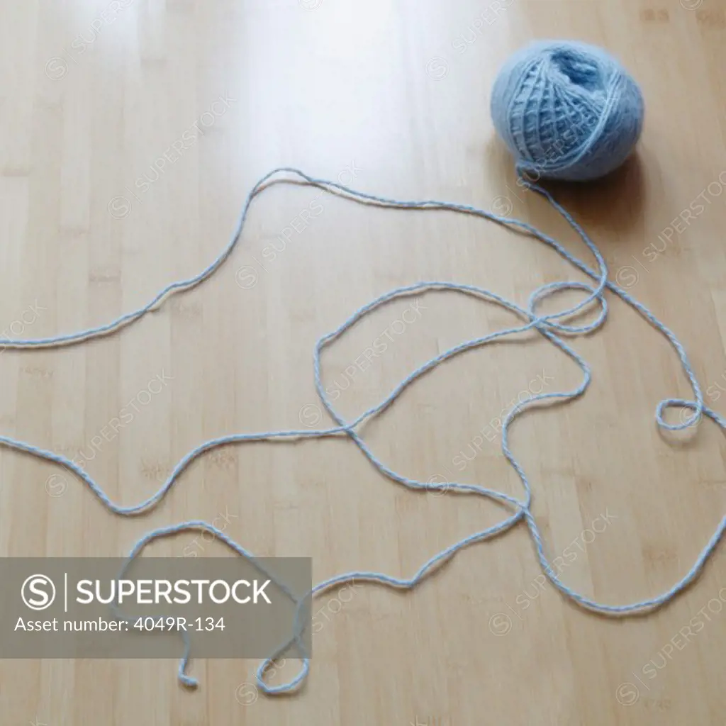 Ball of yarn unraveling