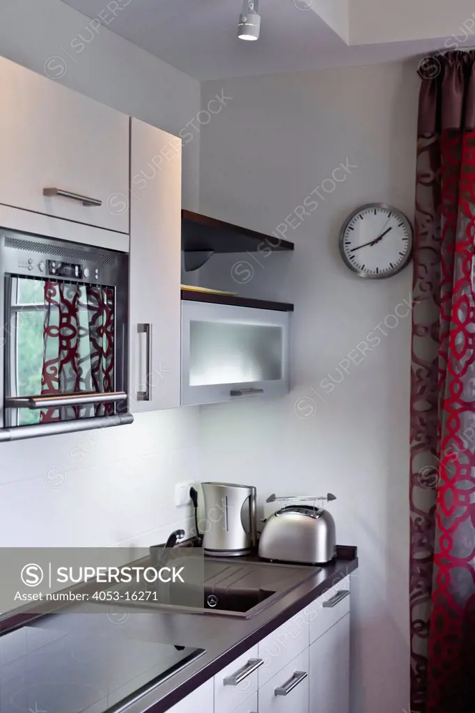 Toaster and microwave in contemporary kitchen, Arunshoup, Germany.