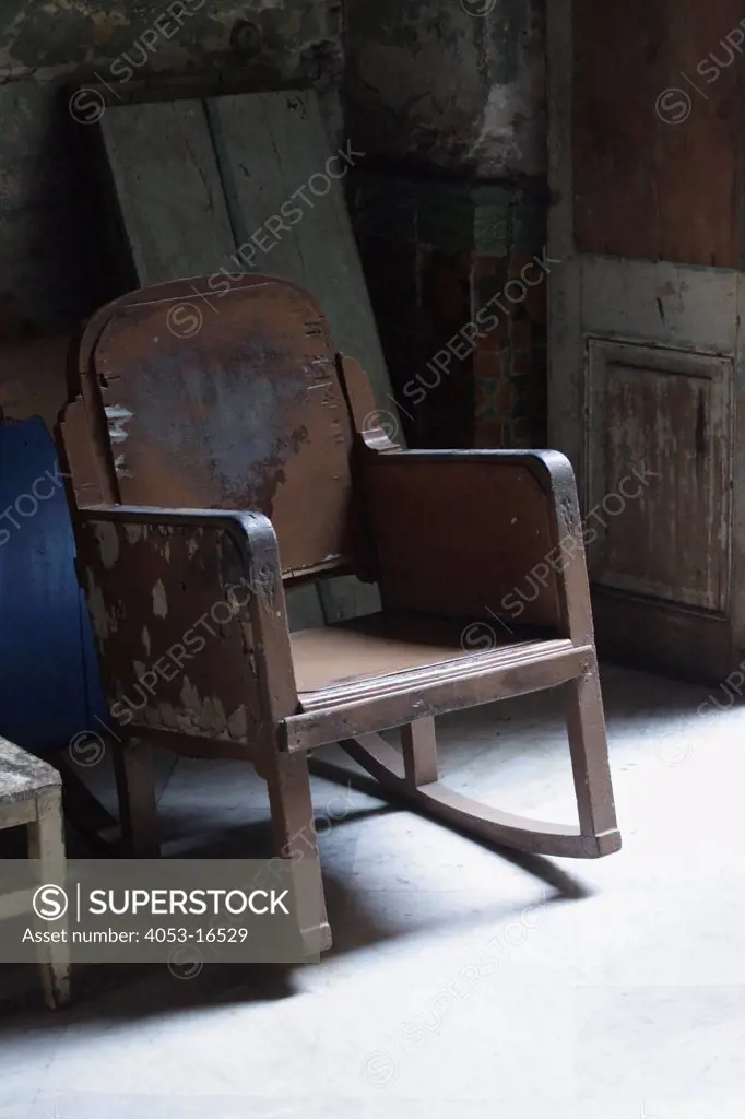 Old brown armchair, Havana, Cuba. 11/29/2010
