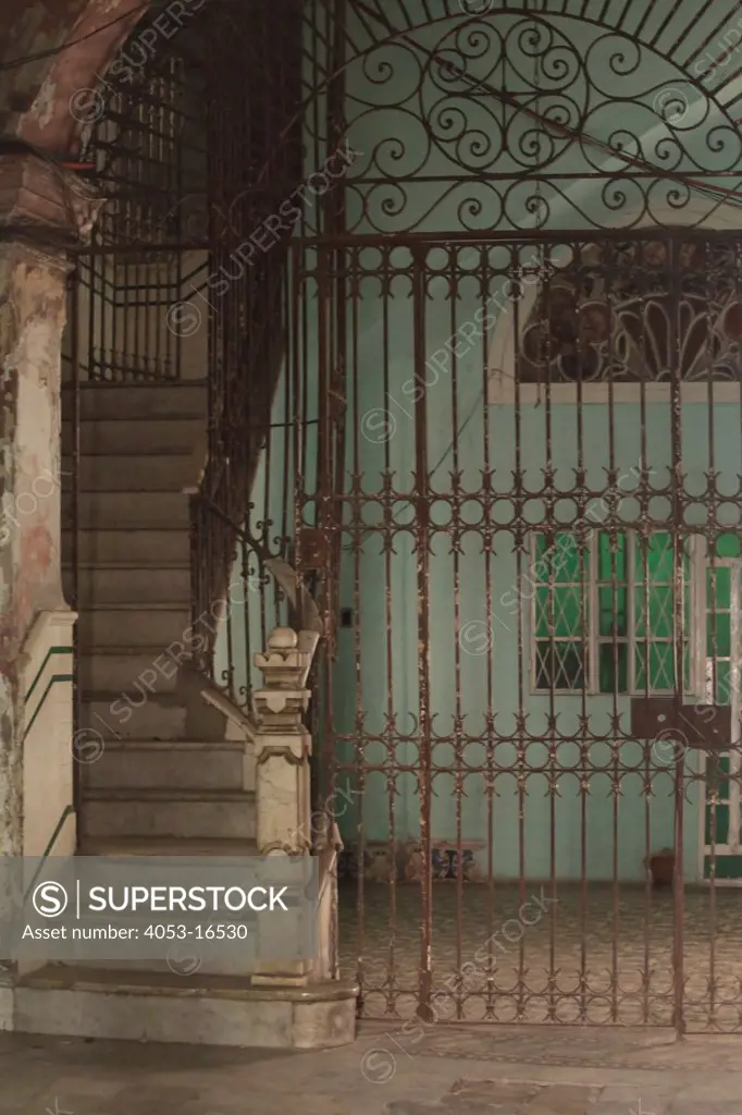 Old staircase and gate in Havana, Cuba. 11/29/2010