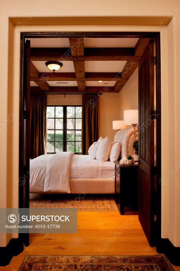Contemporary bedroom in hotel, Arizona, USA. 01/22/2013