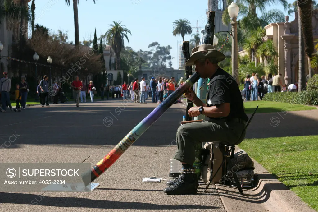 Didgeridoo Player, El Prado, Balboa Park, San Diego, California (SD)