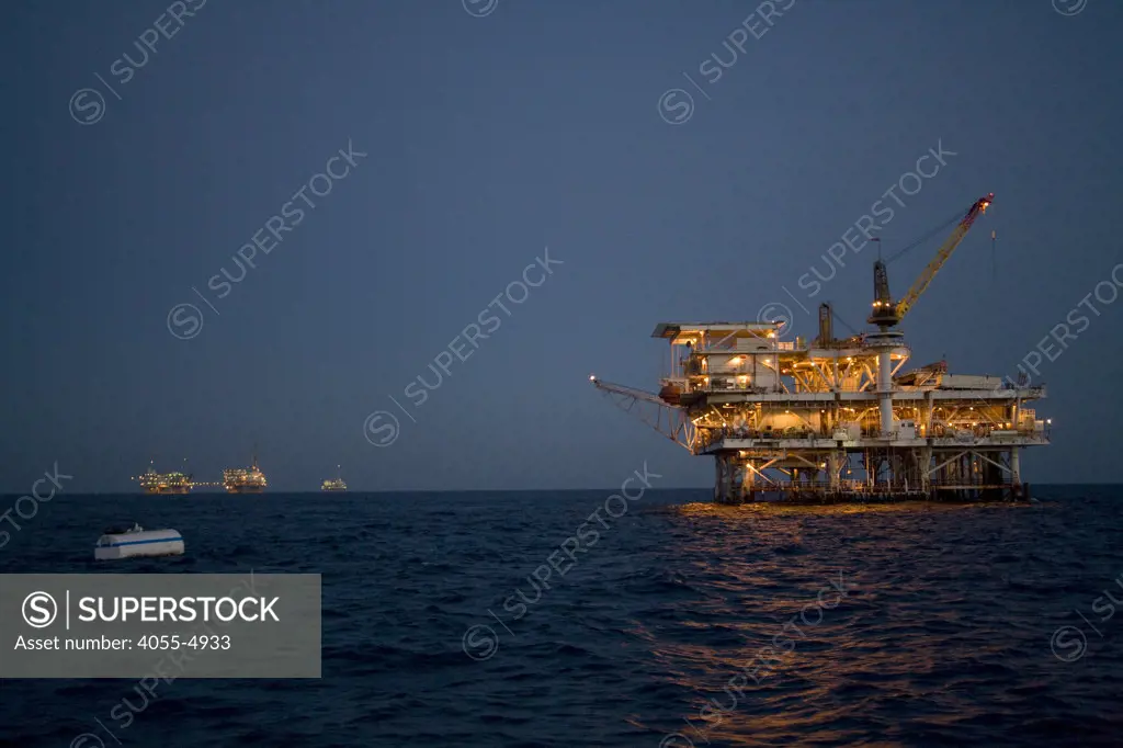 Oil Derrick, Catalina Channel, California, USA