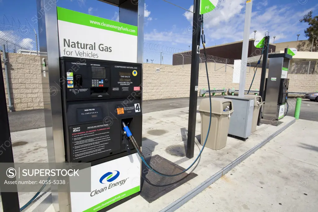 Natural Gas Fueling Station, Los Angeles, California, USA