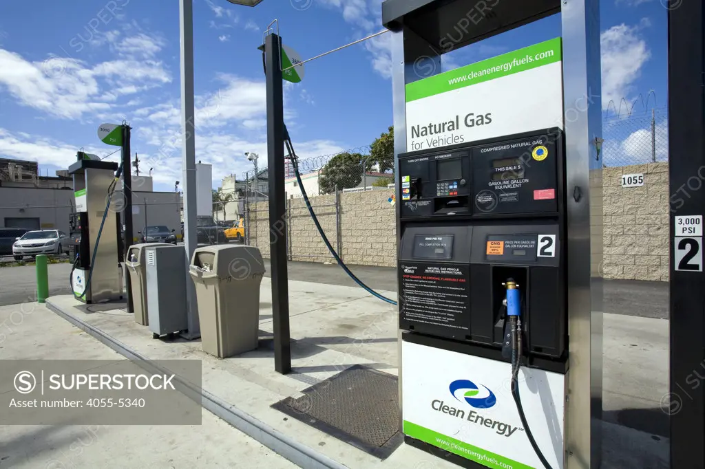 Natural Gas Fueling Station, Los Angeles, California, USA