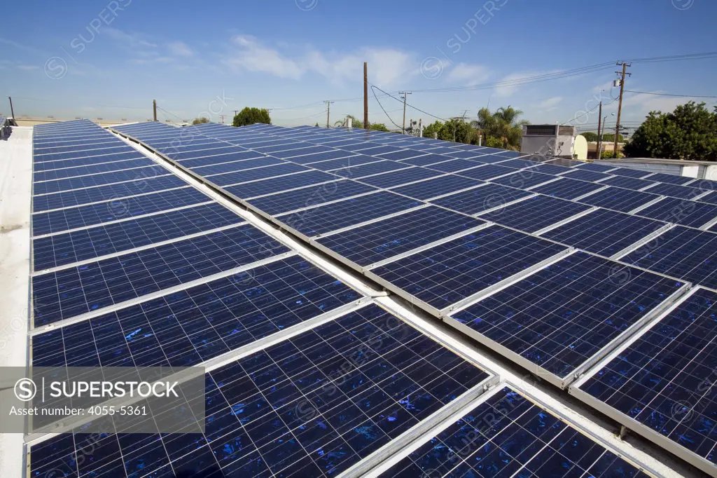 Solar Array on rooftop of ABC Tree Nursery, Installation by Martifer Solar USA, Gardena, California, USA