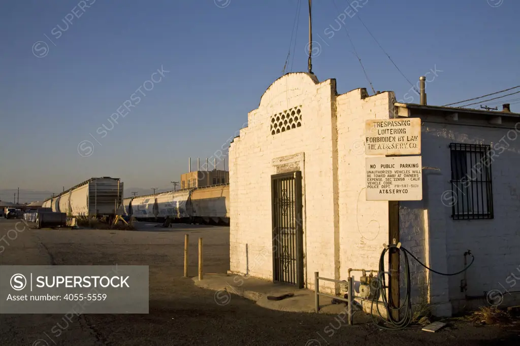 Old shack and railroad yards. Vernon, just south of downtown Los Angeles, is an incorporated city made up almost entirely of factories, warehouses and other industries that are serviced by the many railroads that run through and near to it.
