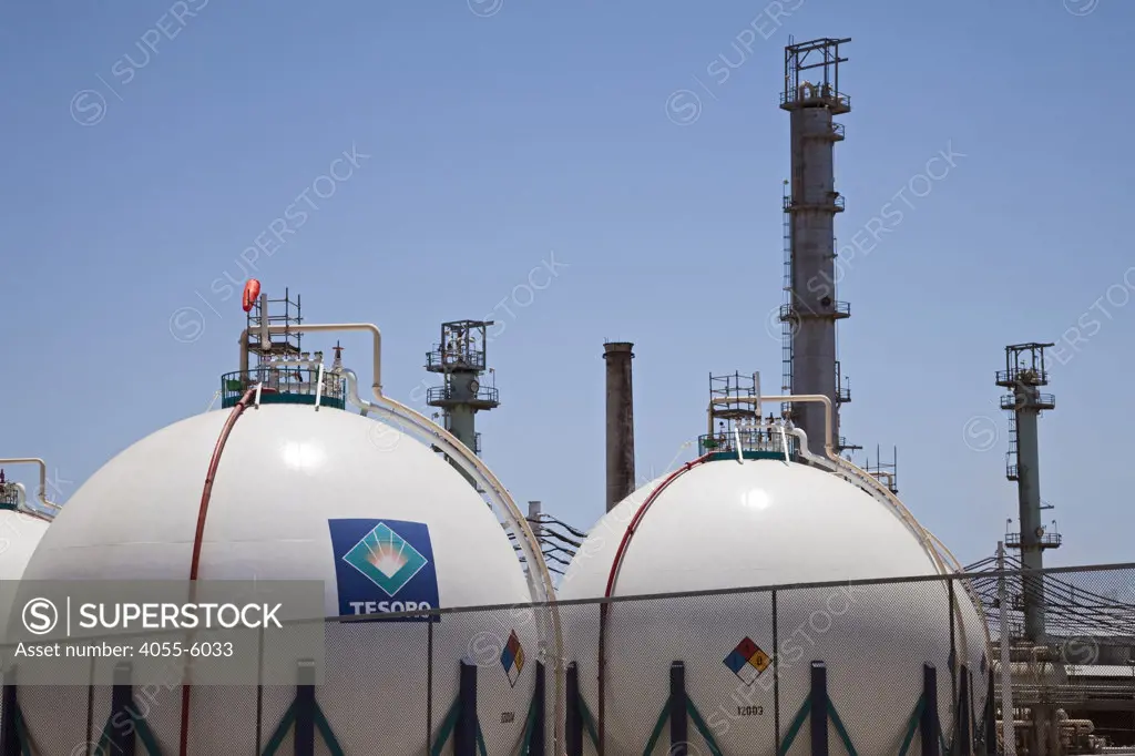 Tesoro Oil refinery headquarters in Wilmington, California near Long Beach.
