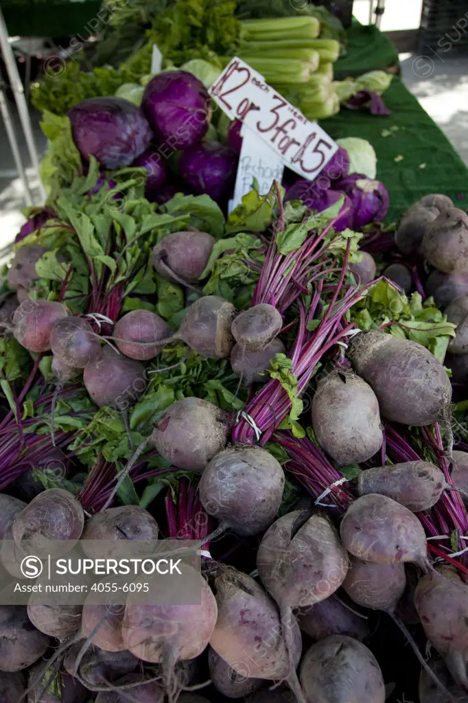 Beets at the Culver City Farmer's Market Tuesday afternoons, Culver City, Los Angeles, California, USA