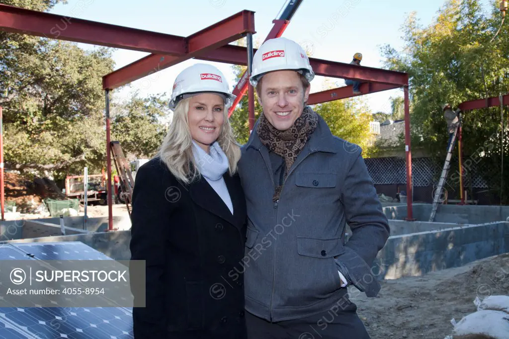 Rachelle Carson -Begley and Raphael Sbarge, executive producer of ""On Begley Street"". Steel framing began on 1/14/2013 over the foundation on the Begley's new home. Steel, while not a common material for residential framing, is 94% recyclable, has been milled locally for this project, and is a more sustainable choice than wood, which is typically used for residential building construction. Studio City, California, USA