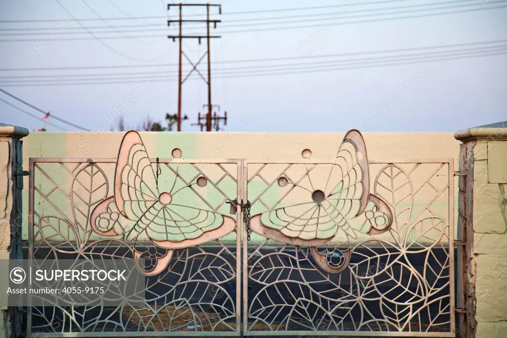 Butterfly Gate, Los Angeles River, South Gate, Los Angeles County, California, USA