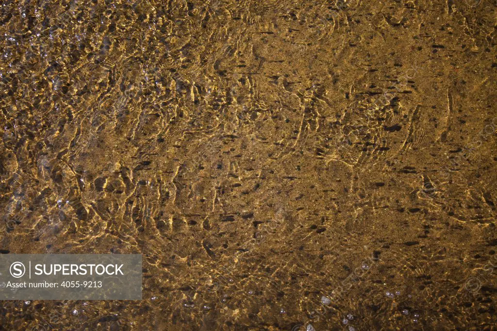 Close-up of water along a concreted section of the Los Angeles River, Los Angeles, California, USA