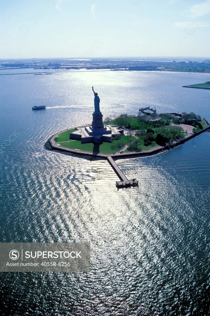 Statue of Liberty, Liberty State Park, Aerial, New York