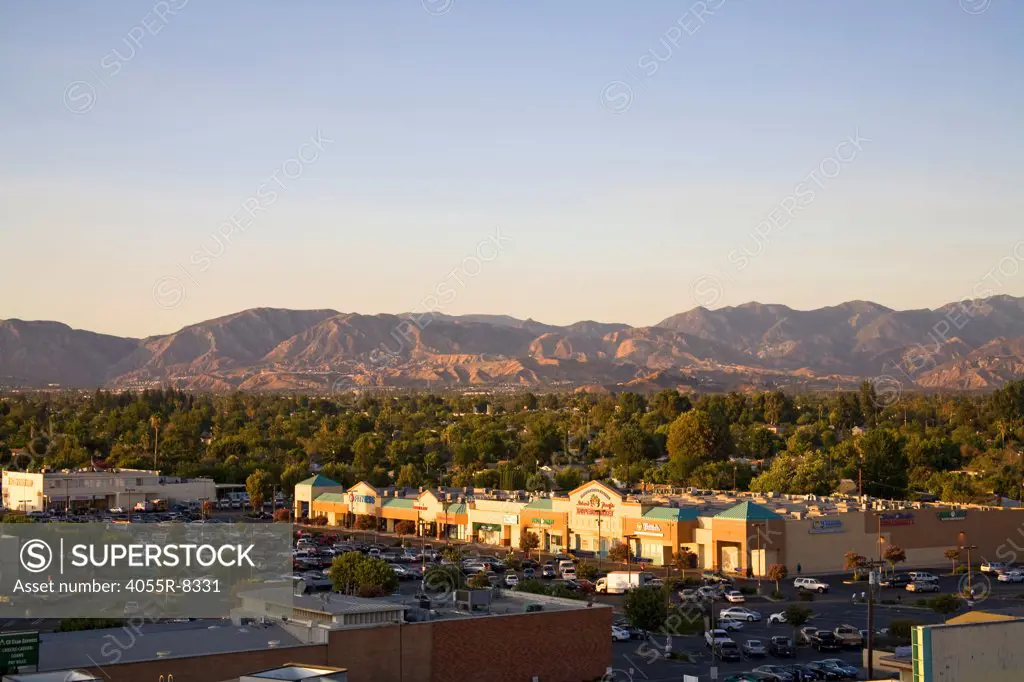 San Fernando Valley from Panorama City, Los Angeles, California, USA