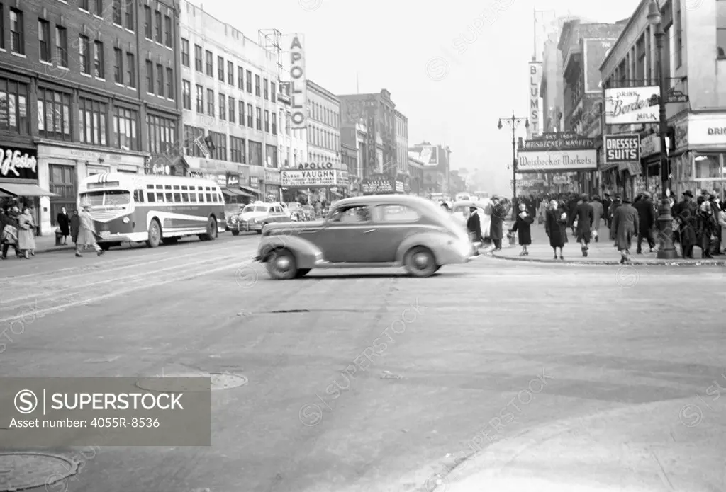 125th Street & 8th Ave, Apollo Theatre, Harlem, 1948, New York
