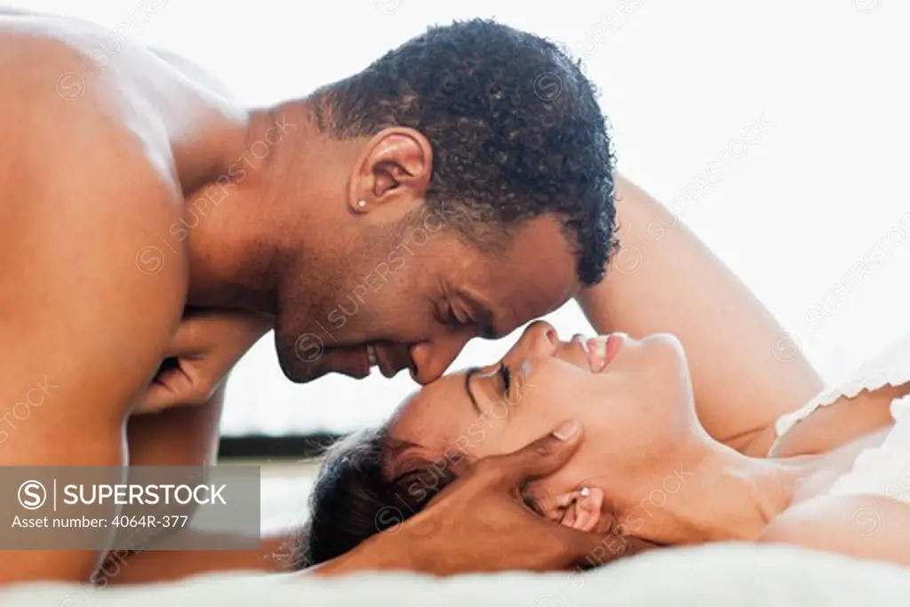 Couple sharing intimate moment