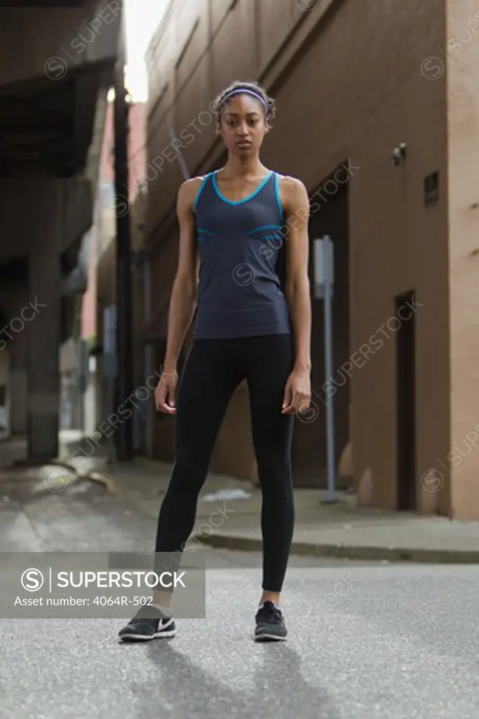 Portrait of woman in workout wear
