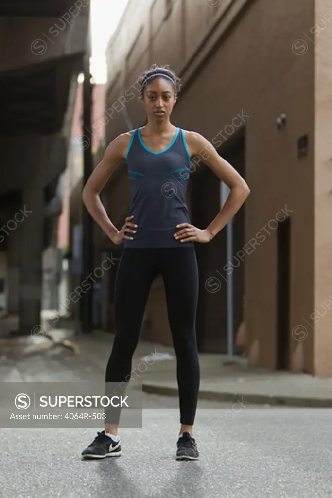 Portrait of woman in workout wear