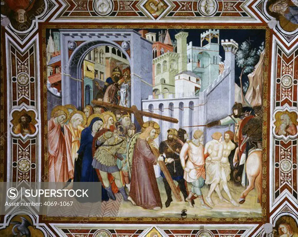 Christ on the road to Calvary, fresco