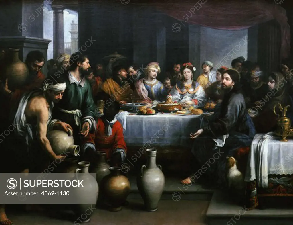 Marriage feast at Cana, where Christ turned water into wine