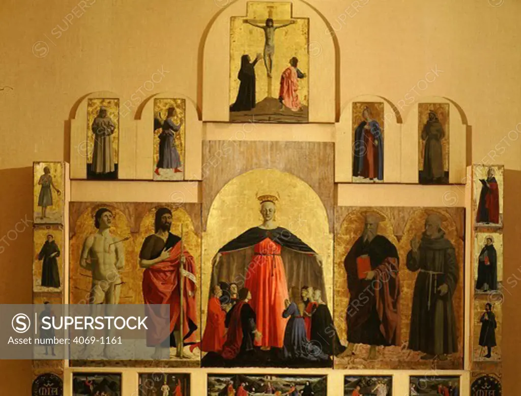 Polyptych of the Misericordia with Saints Sebastian, John, Dominic, Anthony, Benedict, Francis, Bonaventura, Job