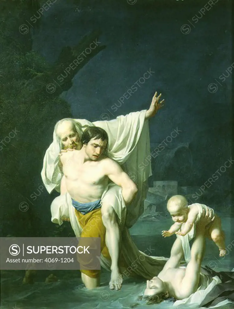 The Flood with rescue of old man and baby, 1789