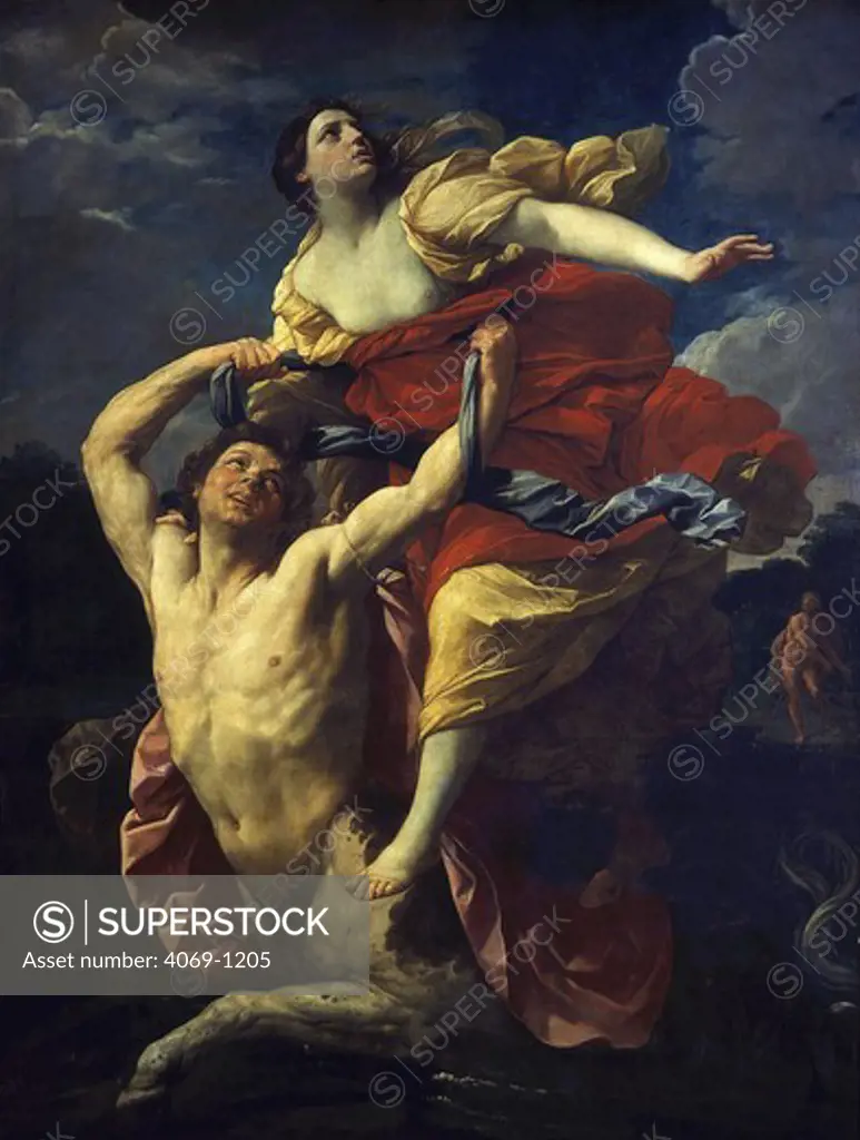 Greek princess Deianira, wife of Hercules, abducted by centaur Nessus 1620-1