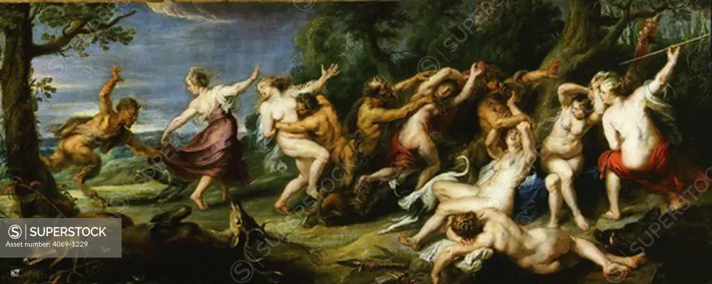 Diana and her nymphs surprised by satyrs, c. 1638-40